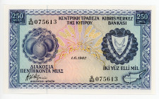 Cyprus 250 Mil 1982
P# 41c; # S82-075613; UNC