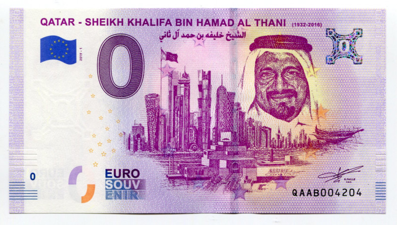 Europe Qatar Sheikh Khalifa bin Hamad 0 Euro Souvenir Note 2019
# QAAB004204; K...