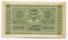 Finland 5 Markkaa 1922
P# 42; # D0805808; AUNC