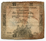 France 15 Sols 1792
P# A54; Serie 1619; 1st Republic; 1st Issue; VF-