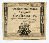 France 10 Sous 1792
P# A64a; Serie 1704; 1st Republic; 3rd Issue; VF-XF