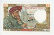 France 50 Francs 1941
P# 93; #X.39 13309; AUNC