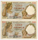 France 2 x 100 Francs 1939
P# 94; "Sully"; VF-XF