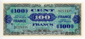 France 100 Francs 1944
P# 123c; # 6 26274438; French Committee of National Liberation; UNC