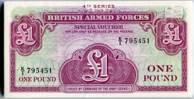 Great Britain British Armed Forces 1 Pound 1962 (ND)
P# M36a; # K/I 795451; Elizabeth II; UNC