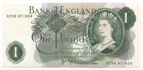Great Britain 1 Pound 1970 - 1978 (ND)
P# 374g; # BZ56 971924; Elizbeth II; UNC