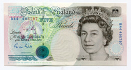 Great Britain 5 Pounds 1990 - 1991 (ND)
P# 382a; # B44 495797; Elizabeth II; George Stephenson; UNC