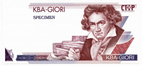 Great Britain De La Rue Test Note 2000 - 2010 Specimen "Varinota" 
Beethoven; Test Print; UNC/UNC-