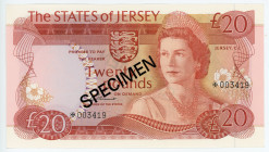 Jersey 20 Pounds 1976 - 1988 (ND) Specimen
P# 14s; # *003419; SPECIMEN; UNC