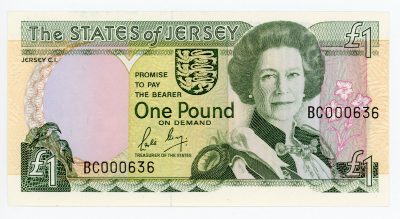 Jersey 1 Pound 1989 (ND)
P# 15; N# 213072; #BC000636; Elizabeth II; UNC