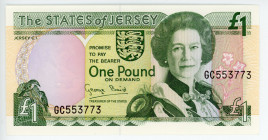 Jersey 1 Pound 1993 (ND)
P# 20; N# 205391; #GC553773; Elizabeth II; UNC