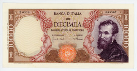 Italy 10000 Lire 1962 - 1968 (ND)
P# 97d; # Z0329 085307; aUNC