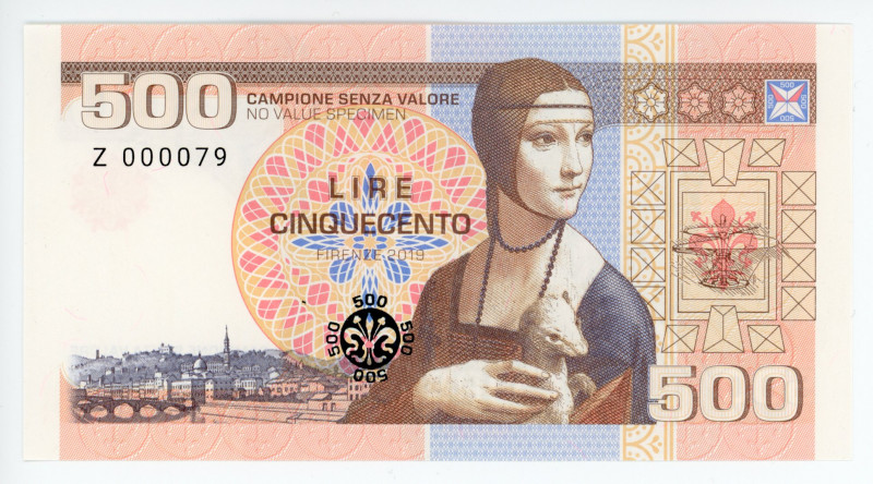 Italy 500 Lire 2013 Banco di Firenze Specimen "Leonardo da Vinchi"
Fantasy Bank...