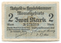 Memel 2 Mark 1922 Notgeld
P# 3a; # 078359; French Administration; XF-AUNC