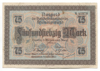 Memel 75 Mark 1922 Notgeld
P# 8; Karp. 31.14.a; # 40878; French Administration; VF-XF