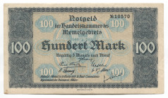 Memel 100 Mark 1922 Notgeld
P# 9; Karp. 31.15; # 10570; French Administration; AUNC