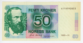 Norway 50 Kroner 1990
P# 42e; #4110592833; UNC