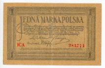 Poland 1 Marka 1919
P# 19; # ICA 283774; 1st Republic; VF