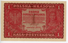 Poland 1 Marka 1919
P# 23; # I EH 164146; 1st Republic; UNC