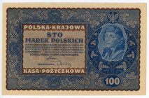 Poland 100 Marek 1919
P# 27; # IJ G 678599; 1st Republic; UNC