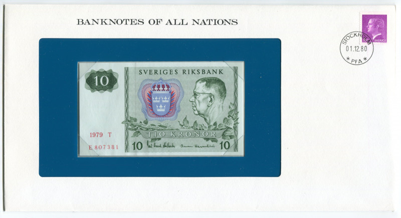 Sweden 10 Kronor 1979 First Day Cover (FDC)
P# 52d.3; # E 807381; 1st of Decemb...