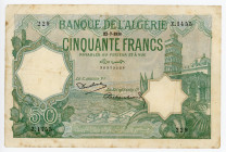 Algeria 50 Francs 1936
P# 80a; # 36373229; French Colony; VF