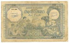 Algeria 500 Francs 1943
P# 93; # P.213 656; VG