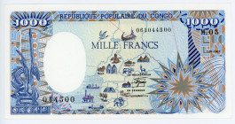 Congo Republic 1000 Francs 1987
P# 10a; # M.03 044500; UNC