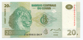 Congo Democratic Republic 20 Francs 2003
P# 94A; UNC