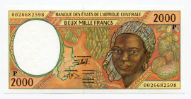 Central African States Chad 2000 Francs 2000 P
P# 603Pg; # P 0026682598; UNC