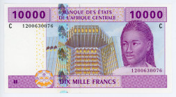 Central African States Chad 10000 Francs 2002 C
P# 610C; #1200630076; UNC