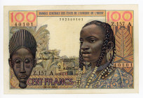 Ivory Coast 100 Francs 1961
P# 101Ab; # 40101