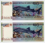 Djibouti 2 x 40 Francs 2017 Commemorative
P# 46; "Whale Shark"; Set 2 Pcs; UNC