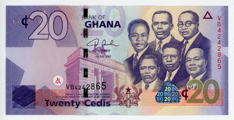 Ghana 20 Cedis 2007
P# 40a; #VB4242865; UNC