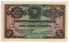 Mozambique 5 Libras 1934 / 1942 Cancelled
P# R32; # 32085; AUNC