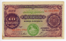 Mozambique 10 Centavos 1914
P# 56; N# 272798; # A1101084; XF/XF-