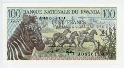 Rwanda 100 Francs 1978
P# 12a; #A0856100; UNC
