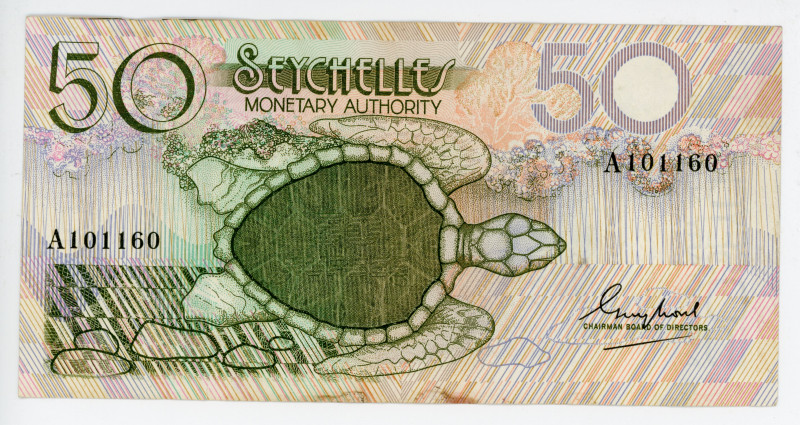 Seychelles 50 Rupees 1979 (ND)
P# 25a; #A101160; VF-XF