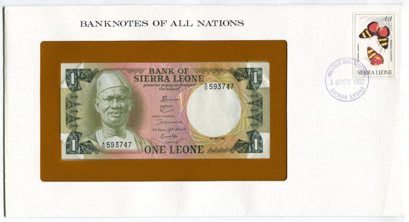 Sierra Leone 1 Leone 1981 First Day Cover (FDC)
P# 5d; # A/21 593747; 14th of D...