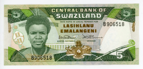 Swaziland 5 Emalangeni 1986 (ND)
P# 14a; #B906518; UNC