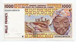 West African States Senegal 1000 Francs 2001
P# 711Kk; # K 01045589478; UNC