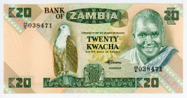 Zambia 20 Kwacha 1980
P# 27e; # 49E-038471; UNC