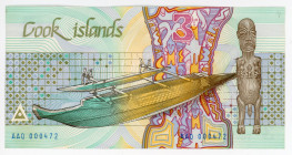 Cook Islands 3 Dollars 1987 (ND)
P# 3a; # AAQ 000472; Elizabeth II; UNC