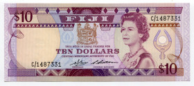 Fiji 10 Dollars 1980 (ND)
P# 79a; # C/1 487331; Elizabeth II; UNC