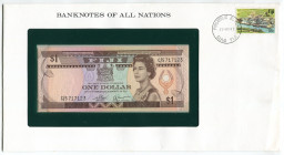 Fiji 1 Dollar 1980 (ND) First Day Cover (FDC)
P# 76a; # C/5 717123; Elizabeth II; 22th of August 1983; UNC