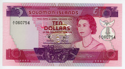 Solomon Islands 10 Dollars 1977 (ND)
P# 7a; #A/1 060754; UNC