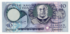 Tonga 10 Pa'anga 1995 (ND)
P# 34c; # C/4 970352; Tāufaʻāhau Tupou IV; UNC
