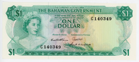 Bahamas 1 Dollar 1965
P# 18b; # C140349; UNC; 3 SIGNATURE
