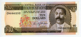 Barbados 10 Dollars 1973
P# 33a; #C8086232; Signature C. Blackman; AUNC-UNC