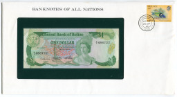 Belize 1 Dollar 1983 First Day Cover (FDC)
P# 43; # A/6 486722; Elizabeth II; 26th of January 1984; UNC